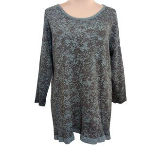 Simply Vera Vera Wang XL Gray Sparkle Tunic Top 3/4 Sleeve Stretchy Casual Chic